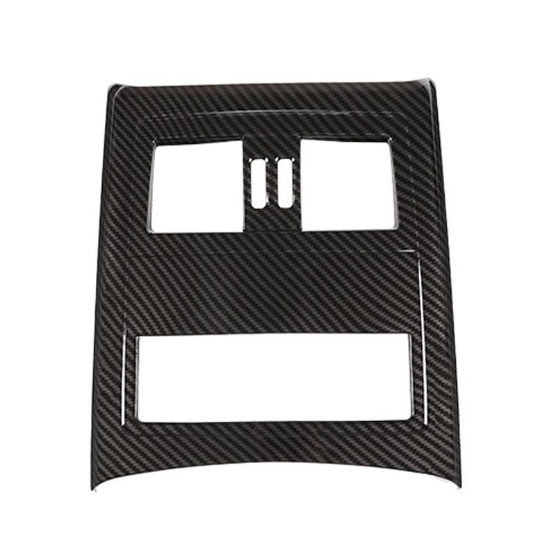 For BMW 3 Series E90 2005 - 2012 ABS Car Rear Air Condition Air Vent Outlet Anti-kick Cover Trim Carbon Fiber Texture / Silver