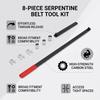 8pcs 1/2 Inch Drive Serpentine Belt Tool Universal Fit Belt Removal Tool  For Belt Tensioner Service
