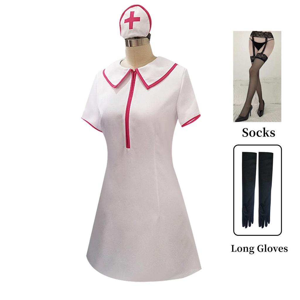 Oszałamiający kostium Chainsaw Man Makima Power z peruką Reze na imprezę Halloweenową