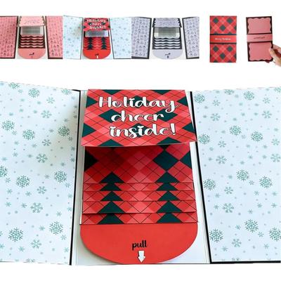Yousheng Fait Main Cascade Livret Carte Cadeau de Noël Créatif Carte Cadeau de Fête Festive Porte Argent Liquide et Chèques Cadeaux pour Cadeau de Groupe