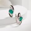Fashion Trend Green Agate Natural Gemstone Earrings  Black Zircon  for Women's 925 Sterling Silver Fine Jewelry