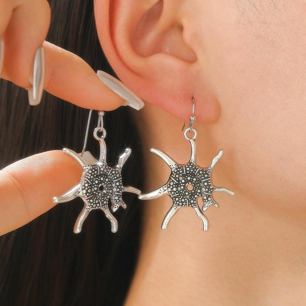 Retro Ethnic Style Ocean Sea Turtle Dolphin Octopus Starfish Flower Earrings For Women