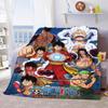 One Piece Cartoon Blanket Flannel Soft Warm Plush Throw for Bed Couch Sofa Lightweight Cozy Travel Decor -QJY