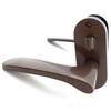 Kawaguchi Giken J-Lever, Oval Base, Display Lock, JL-20-4K-TBr, Residential Indoor Lever Handle, 50mm Backset, Brown Finish