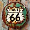 Vintage Route 66 Metal Sign 8x8 Inch Retro Tin Plaque for Garage Man Cave Bar