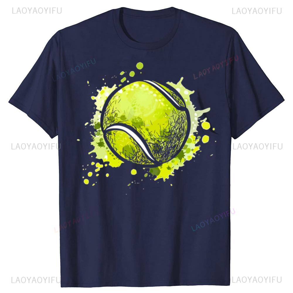 Funny Tennis Ball Graphic T Shirts Men Women Cotton Humor Streetwear Tee Unisex Tennis Player Loose Clothing Oneck Sweatshirt