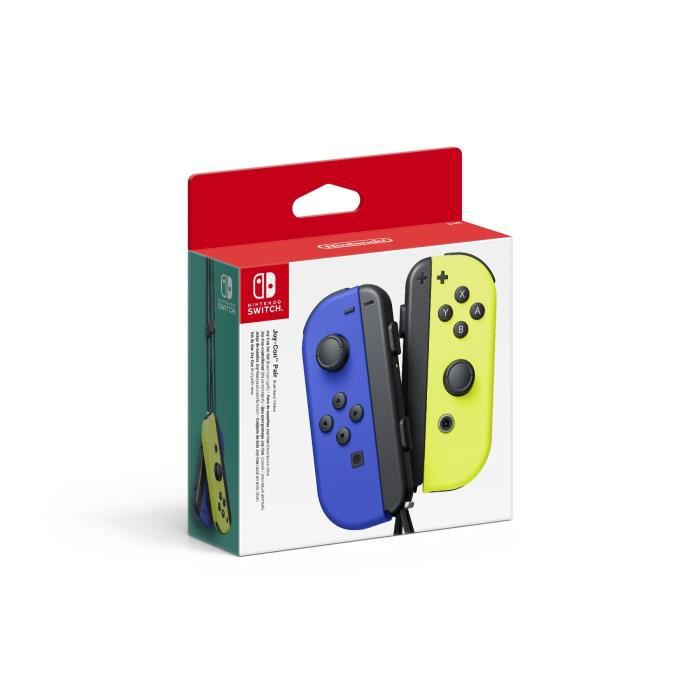 Pair of Blue & Joy-Con Controllers; Neon Yellow for Nintendo Switch