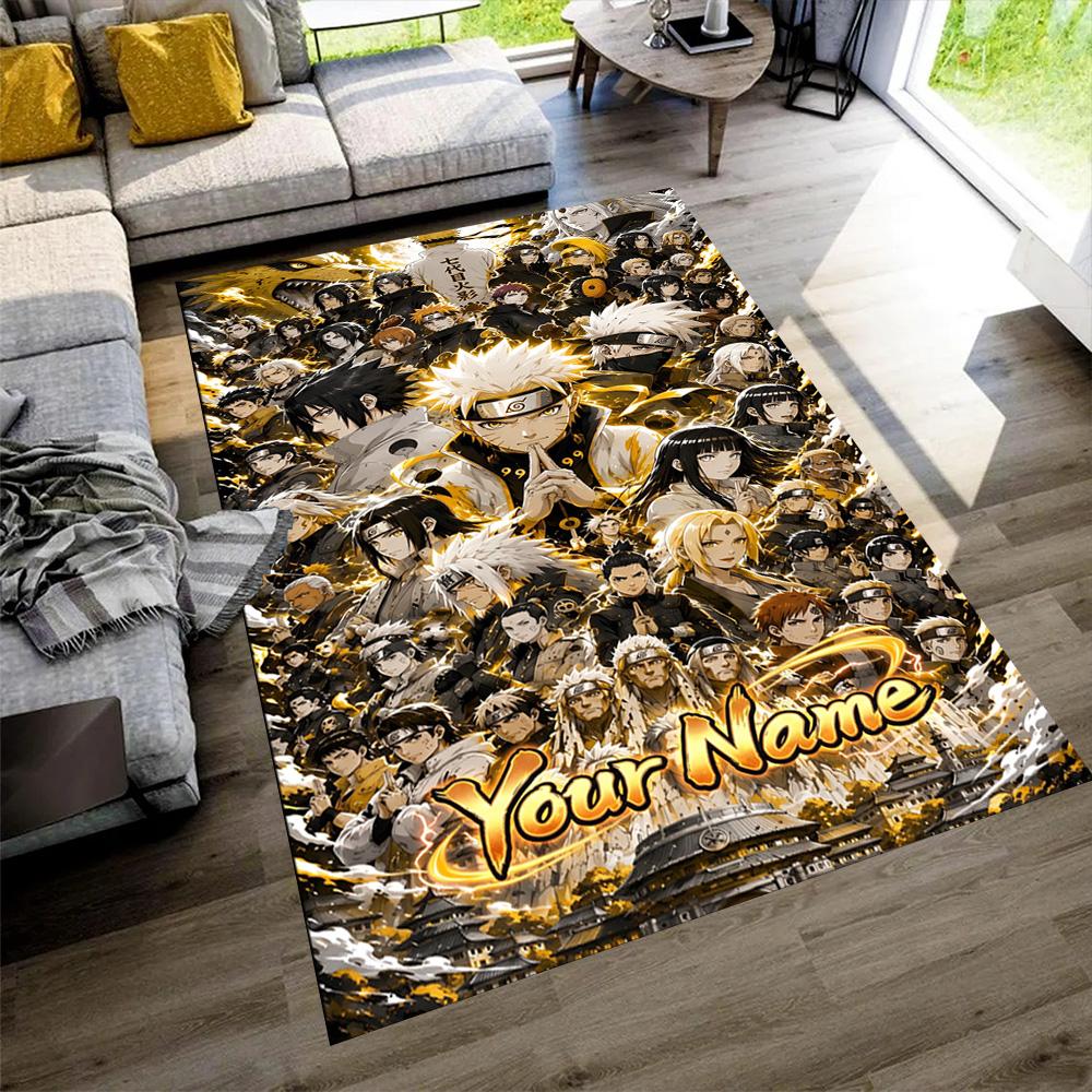 Naruto Character Customize Text Carpet Suitable for Decorate room Entryway Playrooms Game Room Anti-slip Rug Office home decor