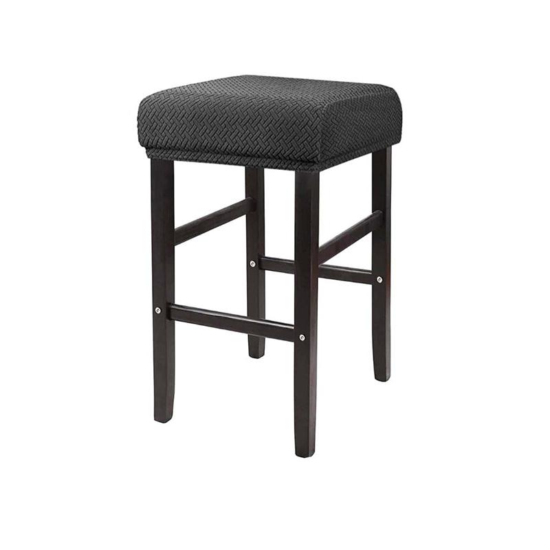 Elastic Stool Covers Solid Color Jacquard Bar Stool Slipcovers Counter Saddle Seat Covers For Living Room Restaurant S Square