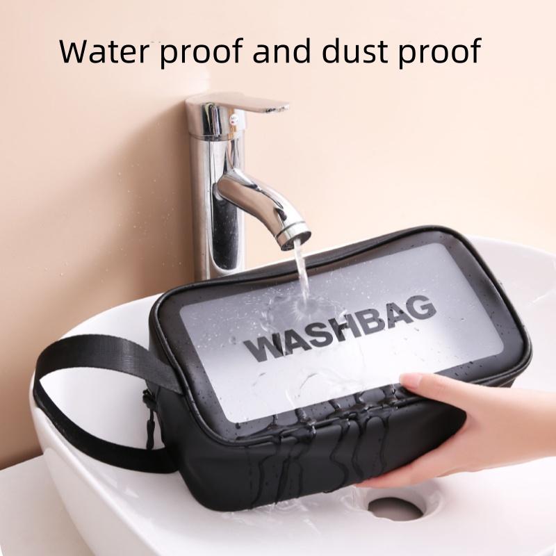 Female Toiletry Bag Portable Cosmetic Waterproof Bag Large Capacity Dust Proof Make Up Storage Handbags PVC Fashion Transparent Travel Bags