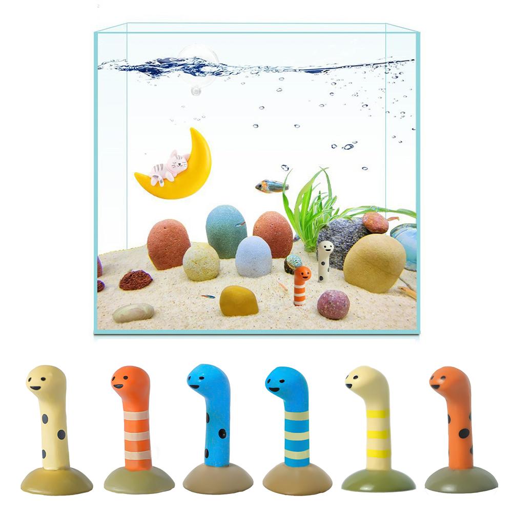 1Pc Aquarium Decor Accessories Cute Cartoon Moray Eel Fish Tank Decoration Home Desktop Ornaments Landscaping Decoration