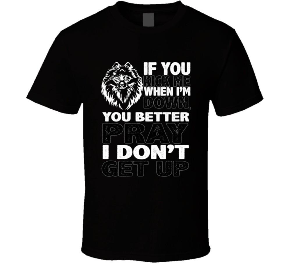 Pomeranian Kick When I m Down Pray I Don t Get Up Animal Lover T Shirt Unisex T-Shirt S