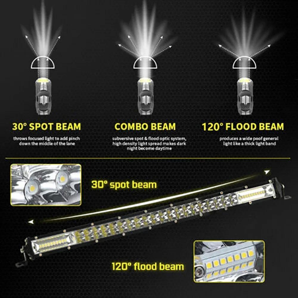 1pcs Car Led Lights Bar 20inch Spots Flooding Combo Beam Led Bar For SUV 4X4 Off Road LED Work Lamp 12V 24V Auto Drive Lights