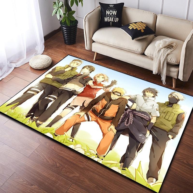  Naruto Anime Carpet Cloud Akatsuki Anime Rug for Boy's Gaming Room Decor Non Slip Style E-sports Swivel Chair Floor Mat