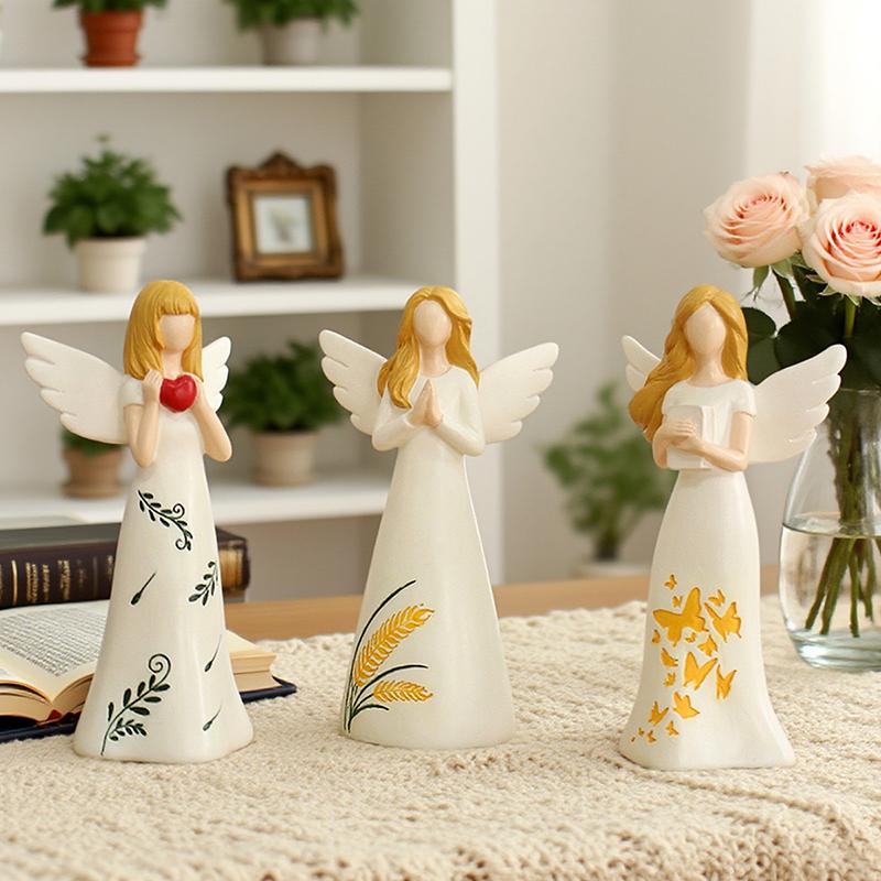 3Pcs Angel Figurines For Women - Resin Guardian Angel Statue, Gift For Thanksgiving, Wedding, Christmas Home Decor Ornament