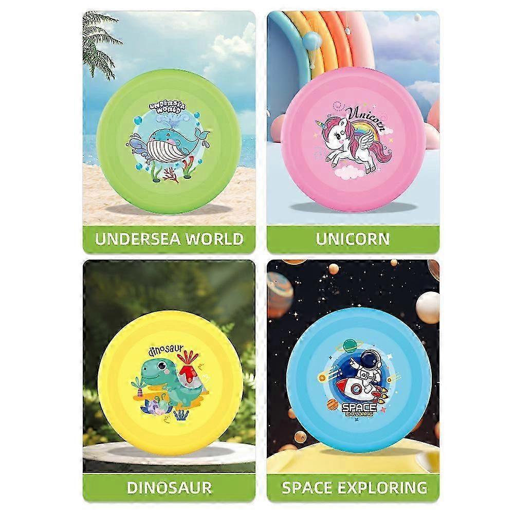 Colorful Cartoon Disc for Kids Flying Saucer for Outdoor Play and Interaction Practical Parent Child Interactive Toy Red