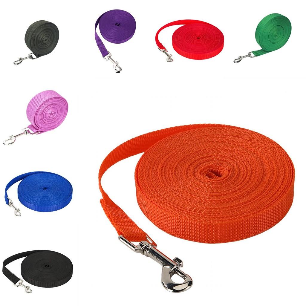 Cotton Tape Pet Leash With Solid Color Design Suitable For Walking Dog Daily Use