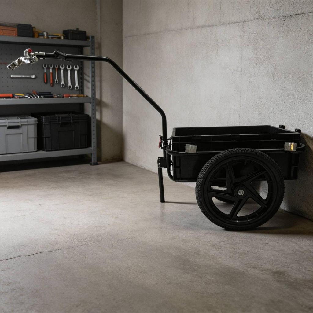 Cycle Trailer with Cargo Box Detachable Bike Utility for Camping