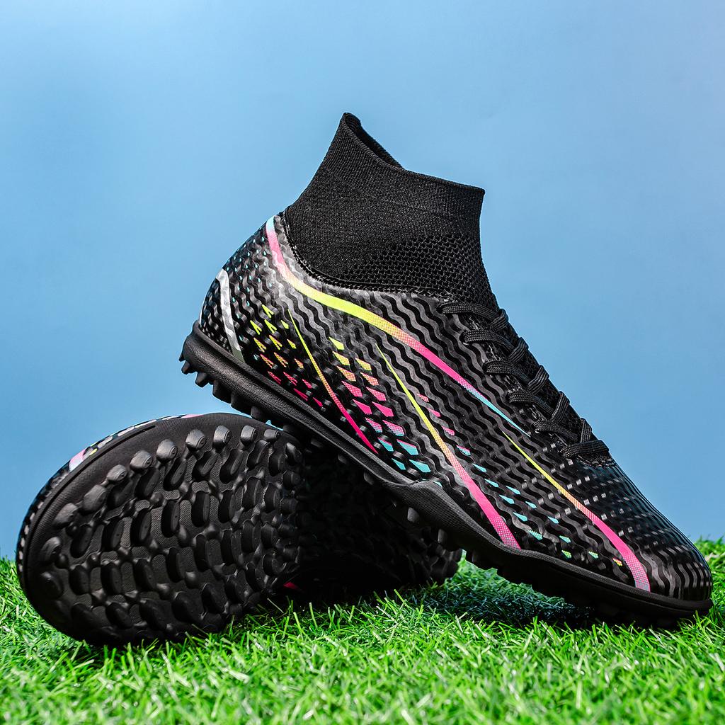 Foreign trade high-top football shoes long broken nails Amazon men's and women's football shoes grass field student training shoes