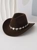 European and American hollow metal oversized love chain hat chain hip hop punk cowboy hat top hat retro felt hat
