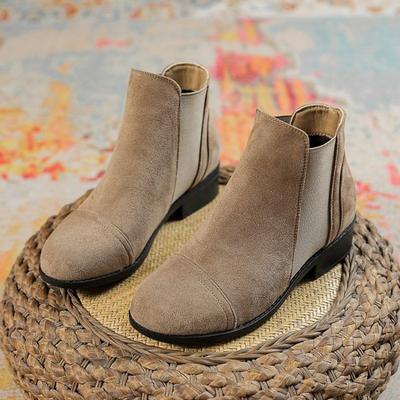 Chelsea Boots Herbst und Winter neue Damenstiefel dicker Absatz Mode Stiefel nackte Stiefel große Größe Retro kurze Stiefel Damen