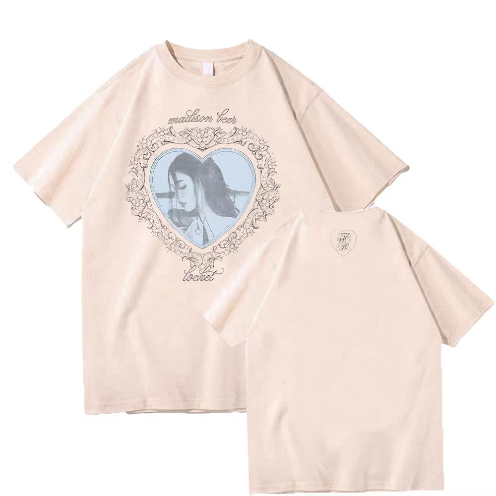 

Madison Beer Locket Merch Design Pattern Printed Unisexs Sweatshirts Summer Minimalist Casual Sports Loose Short Sleeve Tshirts S