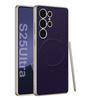 Magsafe Compatible Samsung S25 Ultra Leather Case with Built-in Magnetic Wireless Charging