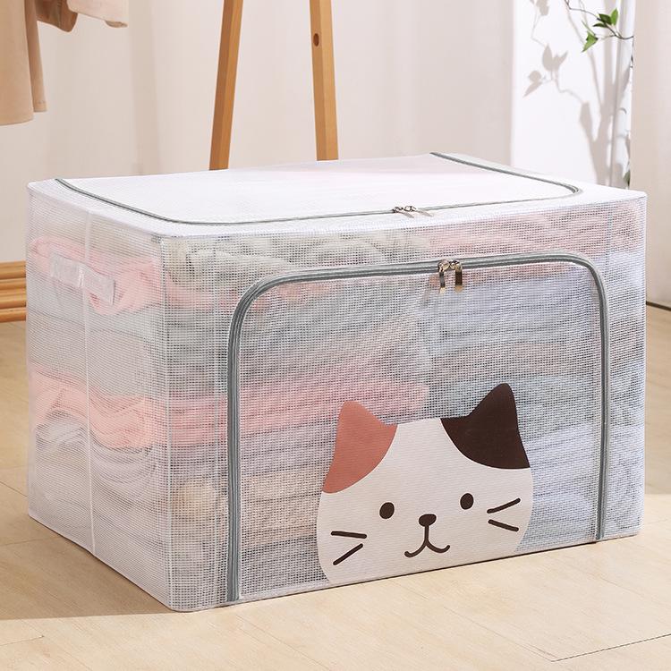Extra Large Foldable Polka Dot Storage Box - Thick Oxford Cloth for Clothes & Quilts