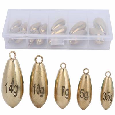 16pcs Box Outdoor Fishing Copper Sinkers Weights Anglers Tackle Accessory
