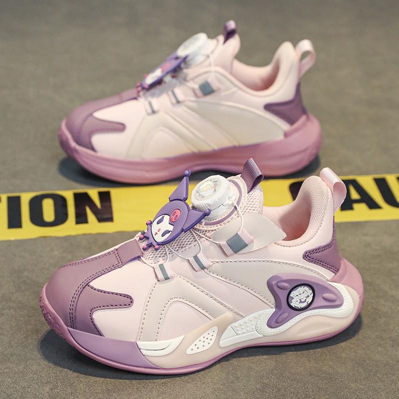 teenager Kids Sneakers Boys Button Non-Slip Durable Fall Winter Synthetic Leather Cartoon
