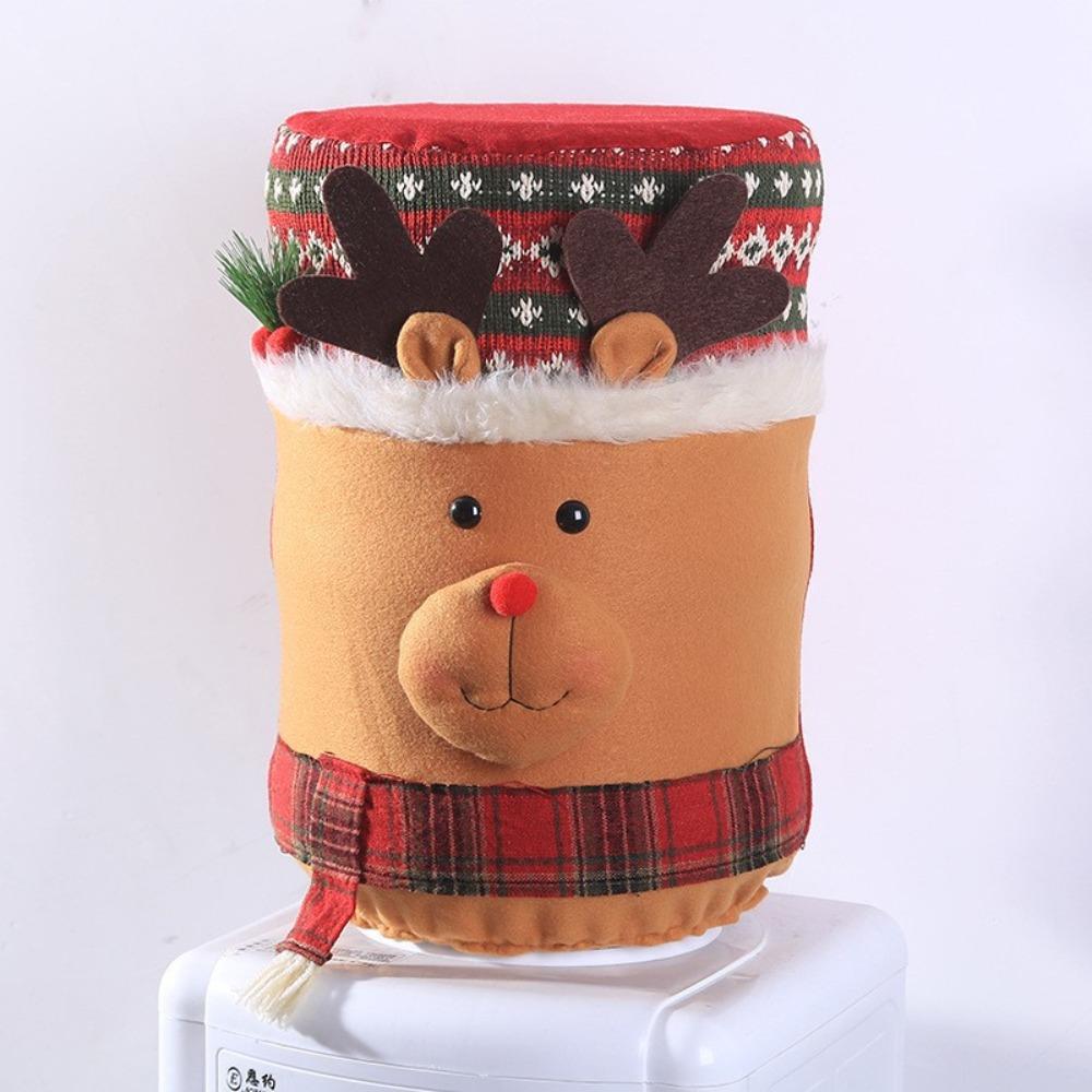 High Stretchy Water Dispenser Bucket Cover Cartoon Christmas Decoration Water Bottle Cap Dustproof Drinking Barrel Dust Cover
