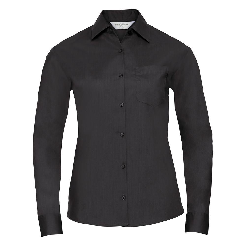 Russell Collection Womens/Ladies Classic Polycotton Easy-Care Long-Sleeved Shirt