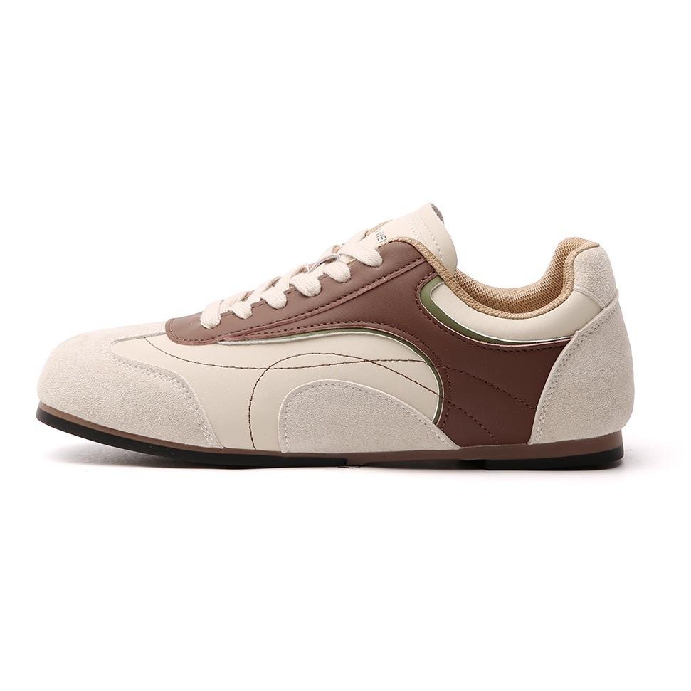 Zhao Ruth has the same retro contrasting color flat-soled German training shoes, Jersey style sports and leisure Forrest Gump board shoes 2025 ne