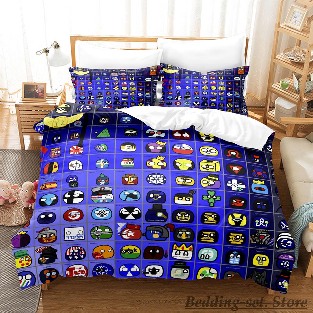 Neues Countryball Polandballs Bettwäsche-Set Einzelbett Twin Full Queen King Size Bettset Aldult Kinderzimmer Bettbezug-Sets Anime