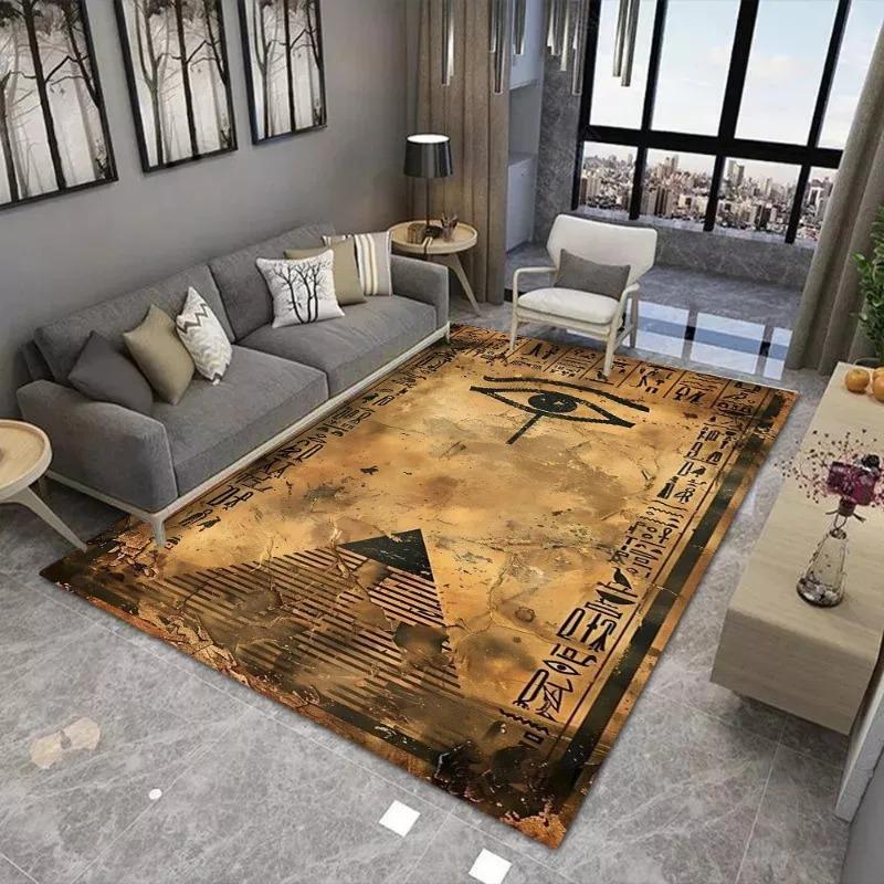 Egyptian Civilization Printing Carpet for Living Room Decor Sofa Rug Coffee Table Floor Mat Bedroom Nonslip Soft Mat Fashionable