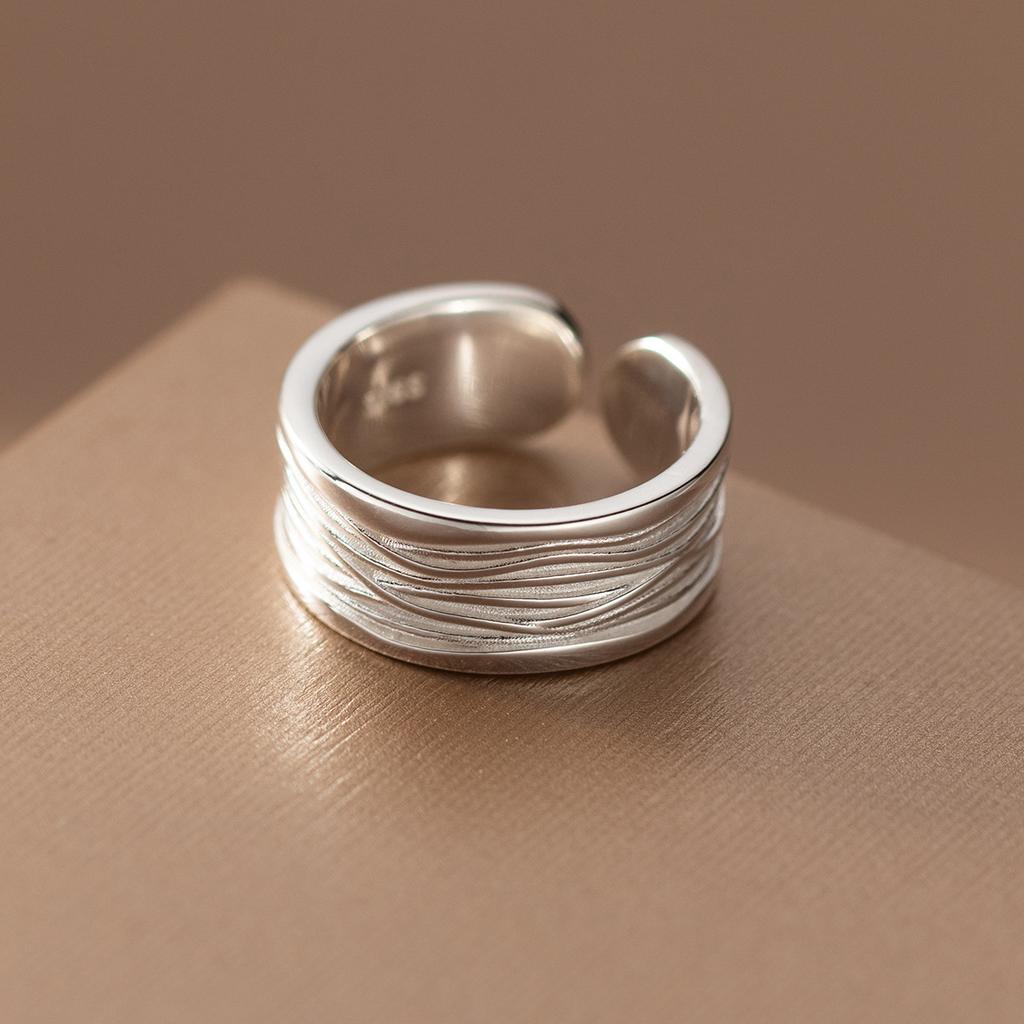 925 Silver irregular Line Rings For Women Dating Ring Wedding Elegant Designer Jewelry Ladies Accessories Jewellery