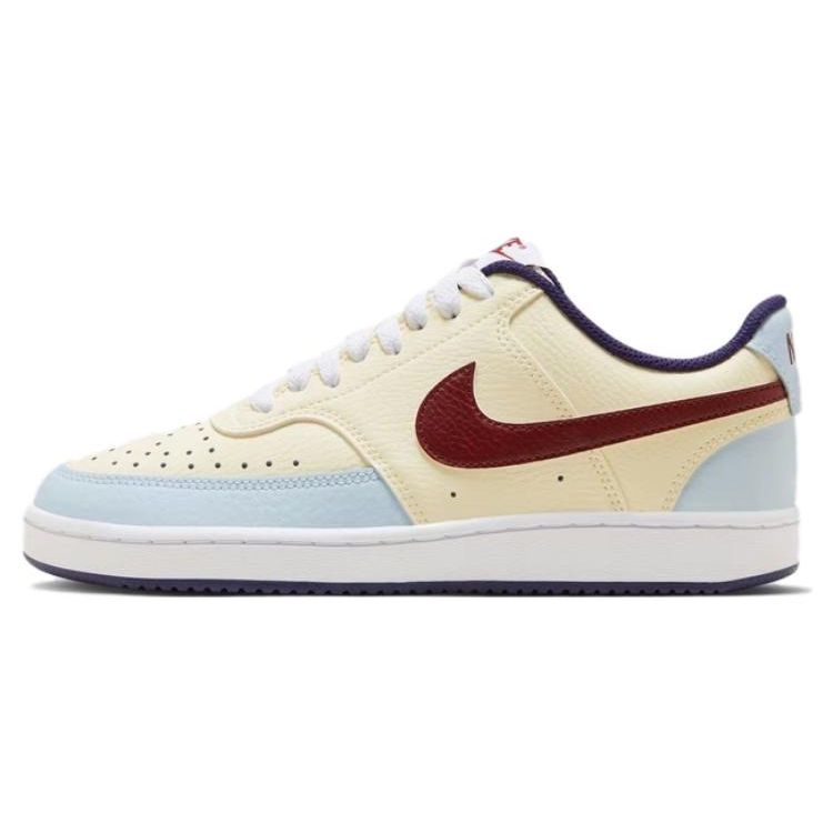 Nike Court Vision 1 Low Comfortable Versatile Classic Low-Top Skate Shoes Women Sneakers Yellow Beige FV8114-161