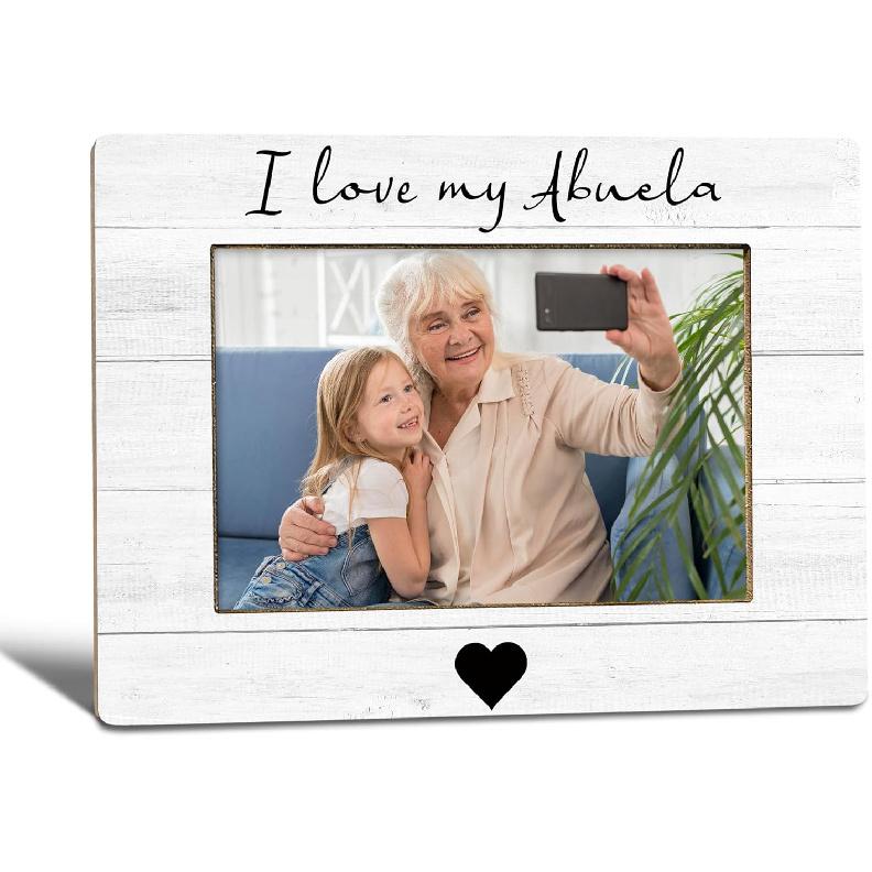 I Love My Nan Picture Frame, Mother's Day Gifts for Nan Grandma, Grandma Gifts from Grandkids Photo Frame 4x6, Grandmother Wooden Photo Picture