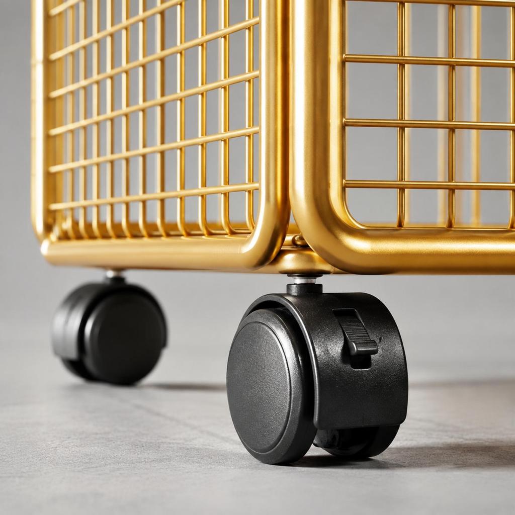 Wire Storage Rack with Wheels Spacious Basket Long-Lasting