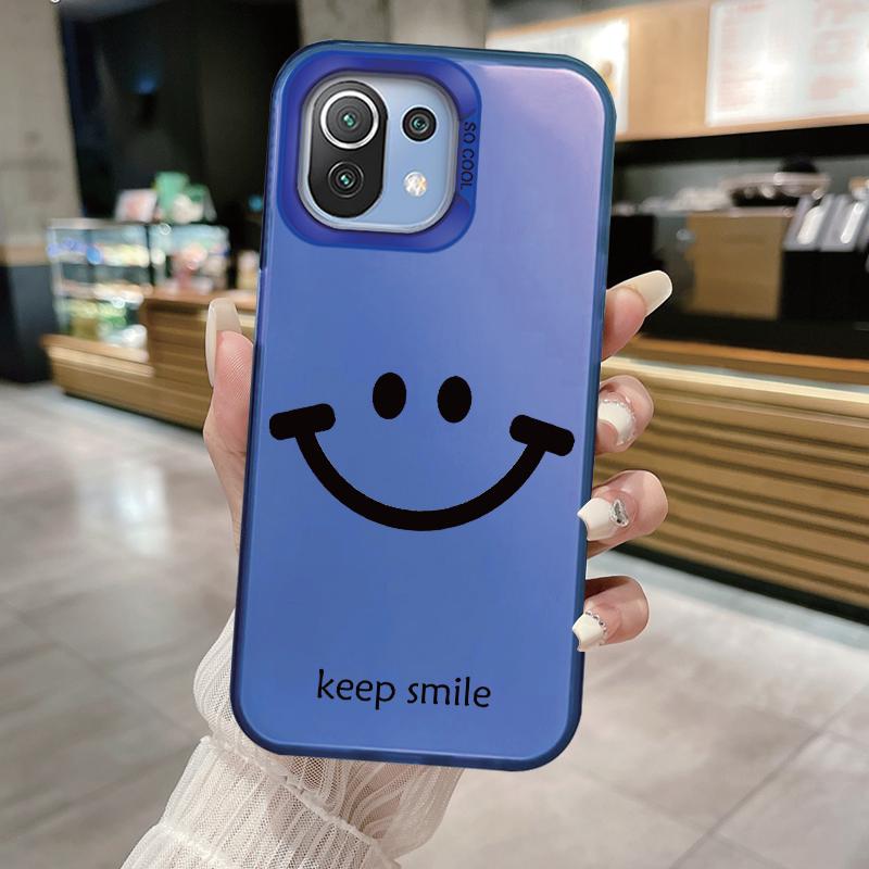 Smiling Face Case For Xiaomi Mi 11 Lite 5G NE 13T PRO 14T Redmi A5 A1 A2 9A Poco C71 Shockproof Hard Back Cover Line Art Sketch