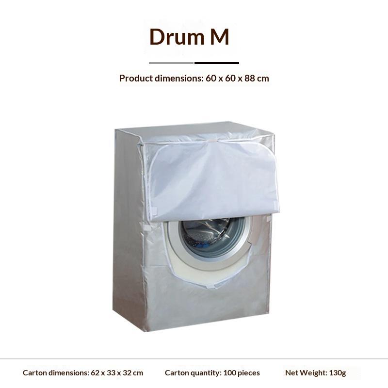 New Universal Washing Machine Cover With Roll Edge Silver Washer Dryer Cover Waterproof Cover For Front Loading Machine