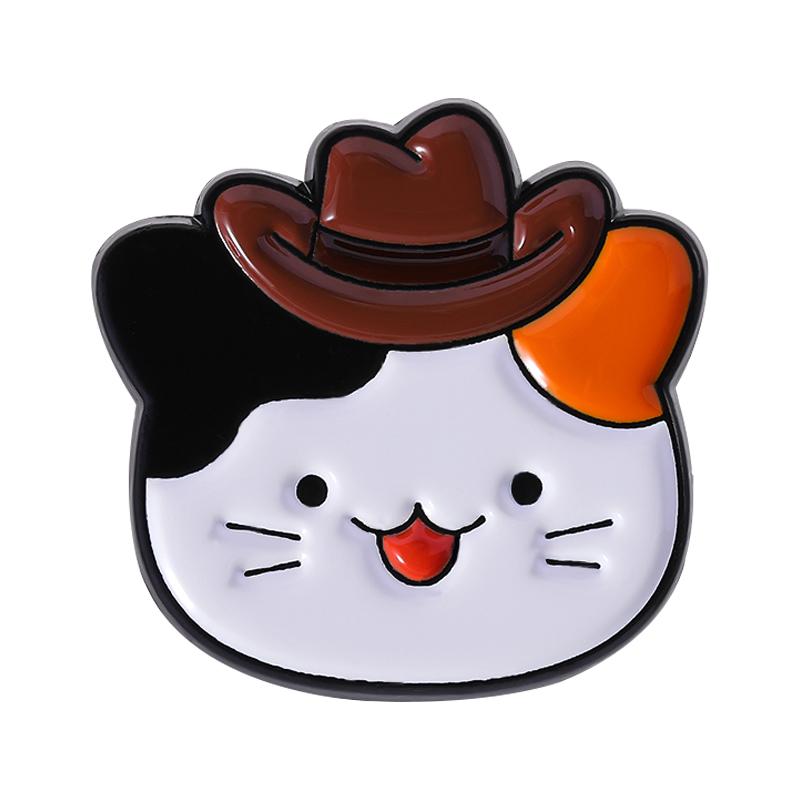 Cute Cowboy Cat Enamel Pins FunnyKitten In Cowboy Boots And Hat Cartoon Animal Brooches Lapel Badge Jewelry Gifts for Friends