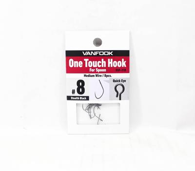 Vanfook OSP-31B One Touch Spoon Medium Hook Size 8, 8/pack Black (7037)