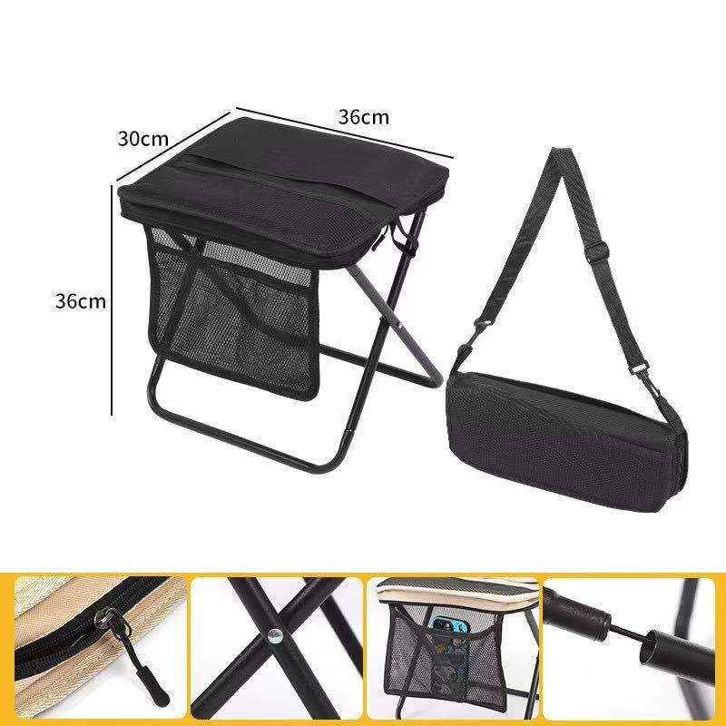 Faltbarer Rucksackhocker Tragbarer Klapphocker mit Handtasche Geeignet für Picknick Wandern Camping Angeln Haushalt Eltern-Kind-Aktivitäten