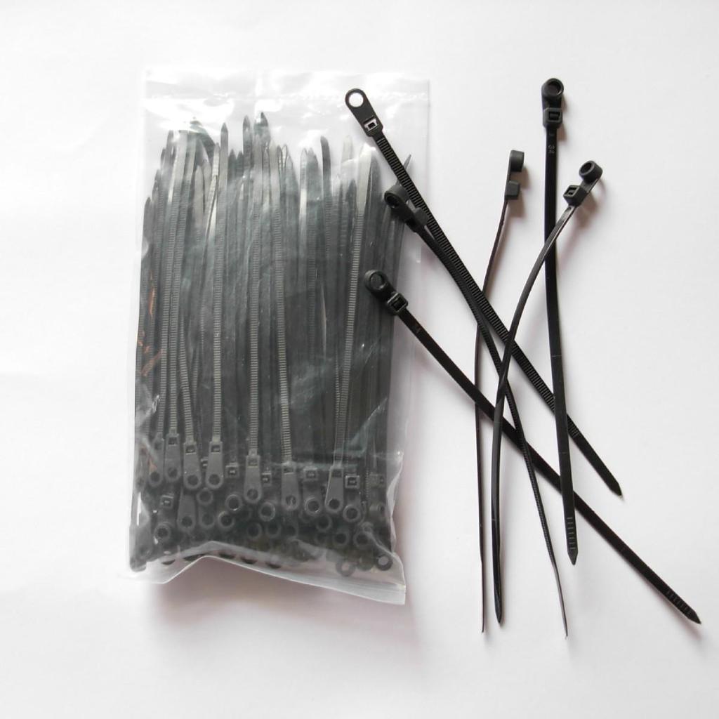Fixed Head Nylon Screw Hole Cable Tie, Self-Locking Wire Bundle