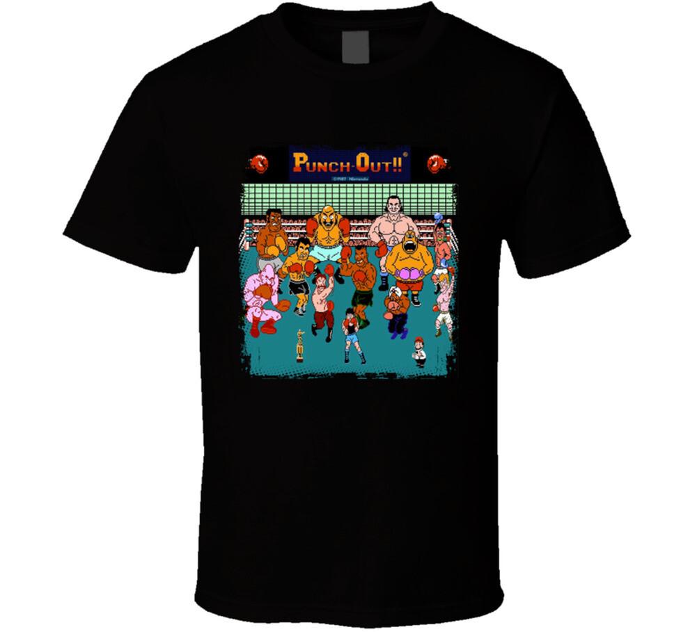Mike Tyson s Punch Out Characters Retro Boxing Video Game Fan T Shirt S разноцветный