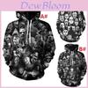 Vibrant 3d Print Skull Hooded Sweatshirt For Men And Women With Soft Breathable Material