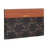 Celine Triomphe Logo Print Canvas And Calfskin Card Holder Medium Women Accessories Black Brown 10P322EEN-04LU