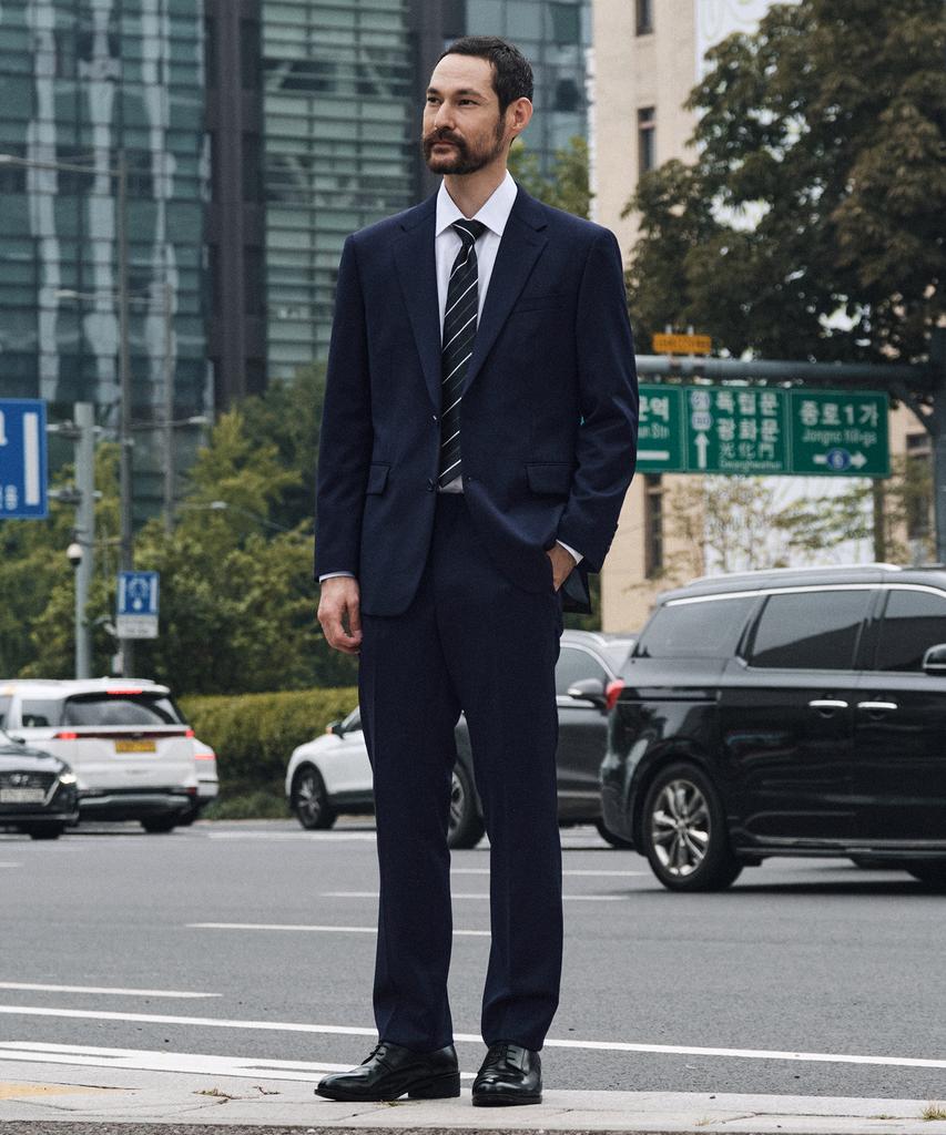 STCO (10-Year Suit) Wool Blend Four-Way Stretch Formal Pants_Navy (Classic Fit)_Sslwz62Csn