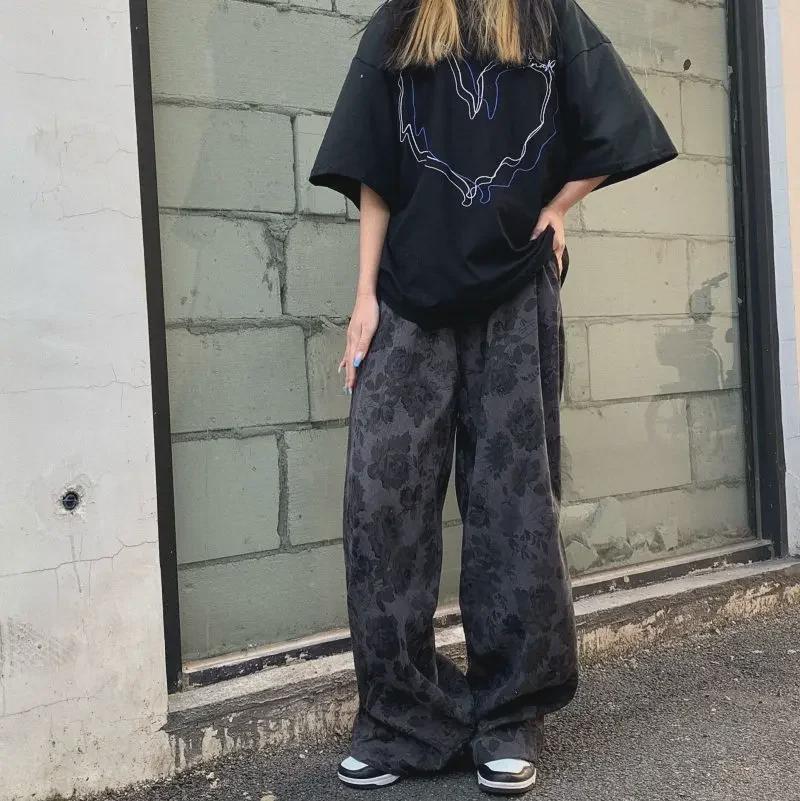 Pantaloni unisex americani INS la modă cu picior larg din catifea cord - Stil retro toamnă/iarnă
